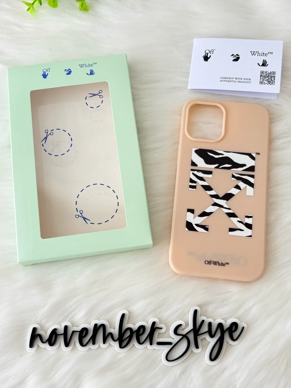 Off-White Zebra iPhone 12 Pro Max Case in Camel & Black